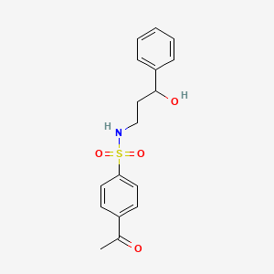 molecular formula C17H19NO4S B2995463 4-acetyl-N-(3-hydroxy-3-phenylpropyl)benzenesulfonamide CAS No. 1396887-65-2
