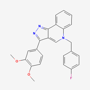 molecular formula C25H20FN3O2 B2995466 3-(3,4-dimethoxyphenyl)-5-(4-fluorobenzyl)-5H-pyrazolo[4,3-c]quinoline CAS No. 866809-72-5