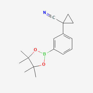 molecular formula C16H20BNO2 B2995470 1-(3-(4,4,5,5-四甲基-1,3,2-二恶杂硼环-2-基)苯基)环丙烷甲腈 CAS No. 1346264-25-2