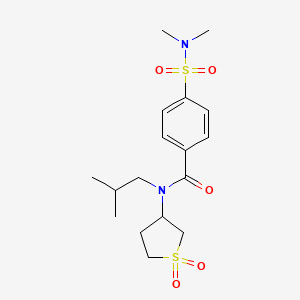 molecular formula C17H26N2O5S2 B2995480 4-(N,N-二甲基磺酰胺基)-N-(1,1-二氧化四氢噻吩-3-基)-N-异丁基苯甲酰胺 CAS No. 898425-73-5