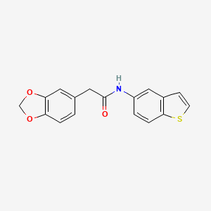 molecular formula C17H13NO3S B2995486 N-(苯并[b]噻吩-5-基)-2-(苯并[d][1,3]二氧杂-5-基)乙酰胺 CAS No. 922556-42-1