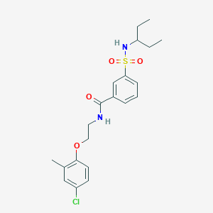 molecular formula C21H27ClN2O4S B299549 N-[2-(4-chloro-2-methylphenoxy)ethyl]-3-(pentan-3-ylsulfamoyl)benzamide 