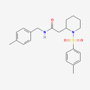 molecular formula C22H28N2O3S B2995492 N-(4-methylbenzyl)-2-(1-tosylpiperidin-2-yl)acetamide CAS No. 1040634-73-8