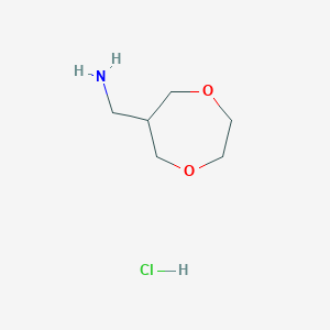 molecular formula C6H14ClNO2 B2995495 (1,4-Dioxepan-6-yl)methylamine hydrochloride CAS No. 1393105-69-5