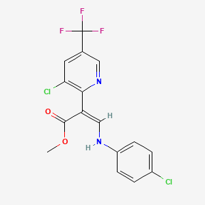 methyl (Z)-3-(4-chloroanilino)-2-[3-chloro-5-(trifluoromethyl)pyridin-2-yl]prop-2-enoate