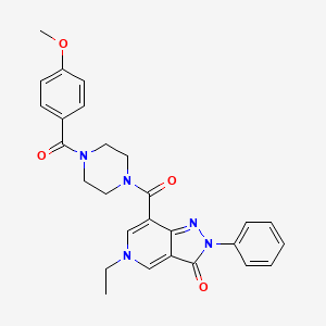 5-ethyl-7-(4-(4-methoxybenzoyl)piperazine-1-carbonyl)-2-phenyl-2H-pyrazolo[4,3-c]pyridin-3(5H)-one