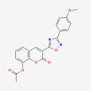 molecular formula C20H14N2O6 B2995504 3-(3-(4-methoxyphenyl)-1,2,4-oxadiazol-5-yl)-2-oxo-2H-chromen-8-yl acetate CAS No. 931717-92-9