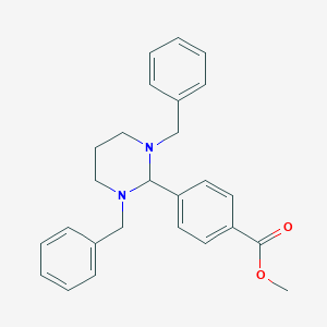 molecular formula C26H28N2O2 B299551 Methyl 4-(1,3-dibenzylhexahydro-2-pyrimidinyl)benzoate 