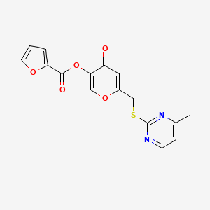 [6-[(4,6-Dimethylpyrimidin-2-yl)sulfanylmethyl]-4-oxopyran-3-yl] furan-2-carboxylate