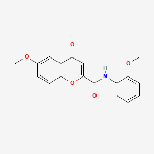 molecular formula C18H15NO5 B2995513 6-甲氧基-N-(2-甲氧基苯基)-4-氧代-4H-色满-2-甲酰胺 CAS No. 919017-76-8