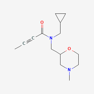 molecular formula C14H22N2O2 B2995517 N-(Cyclopropylmethyl)-N-[(4-methylmorpholin-2-yl)methyl]but-2-ynamide CAS No. 2411227-32-0