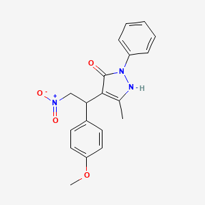 4-[1-(4-methoxyphenyl)-2-nitroethyl]-5-methyl-2-phenyl-1H-pyrazol-3-one