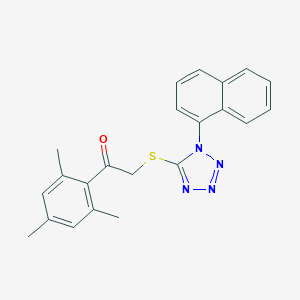molecular formula C22H20N4OS B299554 1-mesityl-2-{[1-(1-naphthyl)-1H-tetraazol-5-yl]sulfanyl}ethanone 
