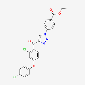 molecular formula C24H17Cl2N3O4 B2995541 Ethyl 4-[4-[2-chloro-4-(4-chlorophenoxy)benzoyl]triazol-1-yl]benzoate CAS No. 478248-76-9