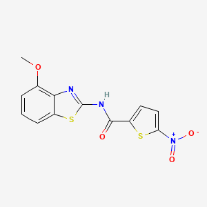 molecular formula C13H9N3O4S2 B2995545 N-(4-甲氧基-1,3-苯并噻唑-2-基)-5-硝基噻吩-2-甲酰胺 CAS No. 307510-62-9