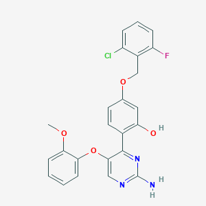 2-(2-Amino-5-(2-methoxyphenoxy)pyrimidin-4-yl)-5-((2-chloro-6-fluorobenzyl)oxy)phenol