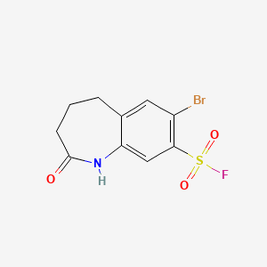 molecular formula C10H9BrFNO3S B2995552 7-Bromo-2-oxo-1,3,4,5-tetrahydro-1-benzazepine-8-sulfonyl fluoride CAS No. 2137846-11-6