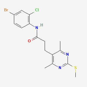 N-(4-bromo-2-chlorophenyl)-3-(4,6-dimethyl-2-methylsulfanylpyrimidin-5-yl)propanamide