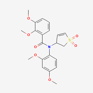 molecular formula C21H23NO7S B2995574 N-(2,4-dimethoxyphenyl)-N-(1,1-dioxido-2,3-dihydrothien-3-yl)-2,3-dimethoxybenzamide CAS No. 863443-81-6