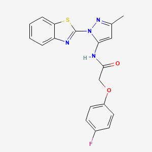 molecular formula C19H15FN4O2S B2995575 N-(1-(benzo[d]thiazol-2-yl)-3-methyl-1H-pyrazol-5-yl)-2-(4-fluorophenoxy)acetamide CAS No. 1171643-74-5