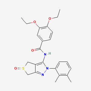 molecular formula C24H27N3O4S B2995577 N-[2-(2,3-dimethylphenyl)-5-oxo-4,6-dihydrothieno[3,4-c]pyrazol-3-yl]-3,4-diethoxybenzamide CAS No. 1020478-70-9