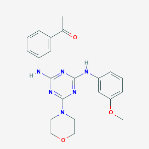 1-(3-((4-((3-Methoxyphenyl)amino)-6-morpholino-1,3,5-triazin-2-yl)amino)phenyl)ethanone