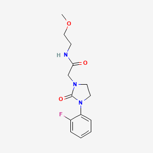 molecular formula C14H18FN3O3 B2995581 2-(3-(2-fluorophenyl)-2-oxoimidazolidin-1-yl)-N-(2-methoxyethyl)acetamide CAS No. 1257552-90-1