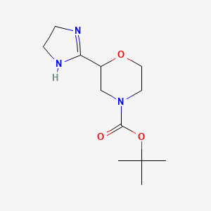 molecular formula C12H21N3O3 B2995583 叔丁基 2-(4,5-二氢-1H-咪唑-2-基)吗啉-4-甲酸酯 CAS No. 2209112-02-5