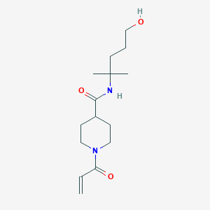 molecular formula C15H26N2O3 B2995588 N-(5-Hydroxy-2-methylpentan-2-yl)-1-prop-2-enoylpiperidine-4-carboxamide CAS No. 2361735-02-4
