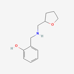 molecular formula C12H17NO2 B2995589 2-{[(四氢呋喃-2-基甲基)-氨基]-甲基}-酚 CAS No. 202198-95-6