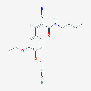 molecular formula C19H22N2O3 B2995591 (Z)-N-Butyl-2-cyano-3-(3-ethoxy-4-prop-2-ynoxyphenyl)prop-2-enamide CAS No. 1012925-34-6