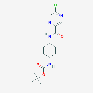 molecular formula C16H23ClN4O3 B2995595 Tert-butyl N-[4-[(5-chloropyrazine-2-carbonyl)amino]cyclohexyl]carbamate CAS No. 2377030-84-5
