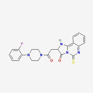molecular formula C22H20FN5O2S B2995597 2-(2-(4-(2-氟苯基)哌嗪-1-基)-2-氧代乙基)-5-硫代-5,6-二氢咪唑并[1,2-c]喹唑啉-3(2H)-酮 CAS No. 958563-72-9