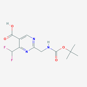 4-(Difluoromethyl)-2-[[(2-methylpropan-2-yl)oxycarbonylamino]methyl]pyrimidine-5-carboxylic acid