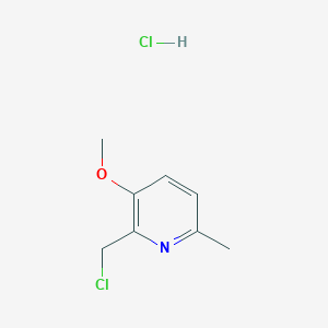 molecular formula C8H11Cl2NO B2995601 2-(氯甲基)-3-甲氧基-6-甲基吡啶；盐酸盐 CAS No. 2243512-09-4