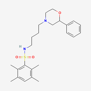 2,3,5,6-tetramethyl-N-(4-(2-phenylmorpholino)butyl)benzenesulfonamide