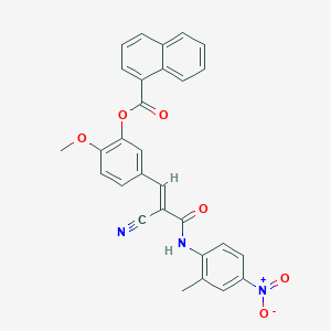 molecular formula C29H21N3O6 B2995620 [5-[(E)-2-cyano-3-(2-methyl-4-nitroanilino)-3-oxoprop-1-enyl]-2-methoxyphenyl] naphthalene-1-carboxylate CAS No. 380478-32-0