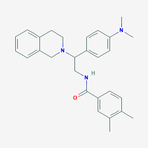 N-(2-(3,4-dihydroisoquinolin-2(1H)-yl)-2-(4-(dimethylamino)phenyl)ethyl)-3,4-dimethylbenzamide