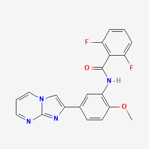 molecular formula C20H14F2N4O2 B2995627 2,6-二氟-N-(5-咪唑并[1,2-a]嘧啶-2-基-2-甲氧基苯基)苯甲酰胺 CAS No. 862810-87-5
