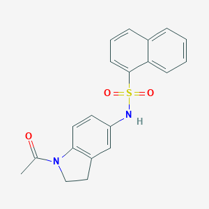 molecular formula C20H18N2O3S B299563 N-(1-acetyl-2,3-dihydro-1H-indol-5-yl)-1-naphthalenesulfonamide 