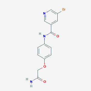 molecular formula C14H12BrN3O3 B299564 N-[4-(2-amino-2-oxoethoxy)phenyl]-5-bromonicotinamide 