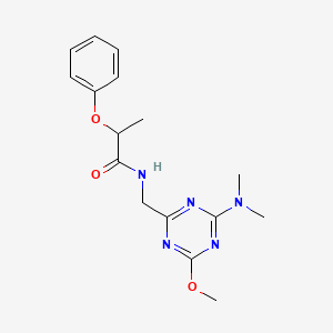 molecular formula C16H21N5O3 B2995648 N-((4-(二甲氨基)-6-甲氧基-1,3,5-三嗪-2-基)甲基)-2-苯氧基丙酰胺 CAS No. 2034522-70-6