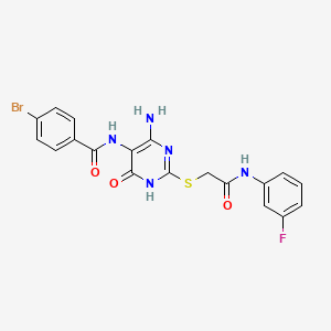 N-(4-amino-2-((2-((3-fluorophenyl)amino)-2-oxoethyl)thio)-6-oxo-1,6-dihydropyrimidin-5-yl)-4-bromobenzamide