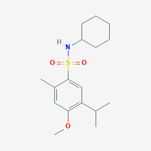 molecular formula C17H27NO3S B299566 N-cyclohexyl-5-isopropyl-4-methoxy-2-methylbenzenesulfonamide 