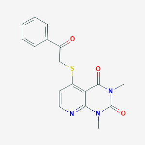 molecular formula C17H15N3O3S B2995664 1,3-Dimethyl-5-phenacylsulfanylpyrido[2,3-d]pyrimidine-2,4-dione CAS No. 899988-38-6