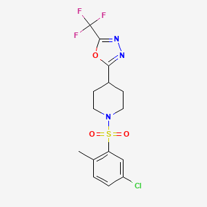 2-(1-((5-Chloro-2-methylphenyl)sulfonyl)piperidin-4-yl)-5-(trifluoromethyl)-1,3,4-oxadiazole