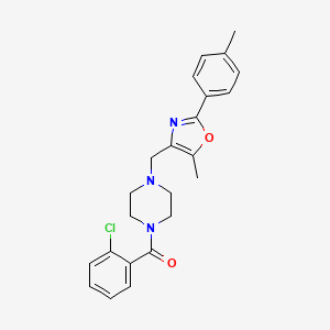 (2-Chlorophenyl)(4-((5-methyl-2-(p-tolyl)oxazol-4-yl)methyl)piperazin-1-yl)methanone