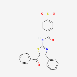 molecular formula C24H18N2O4S2 B2995672 N-(5-benzoyl-4-phenylthiazol-2-yl)-4-(methylsulfonyl)benzamide CAS No. 896340-78-6
