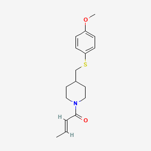 (E)-1-(4-(((4-methoxyphenyl)thio)methyl)piperidin-1-yl)but-2-en-1-one
