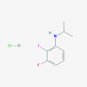molecular formula C9H12ClFIN B2995674 3-Fluoro-2-iodo-N-propan-2-ylaniline;hydrochloride CAS No. 2378502-51-1